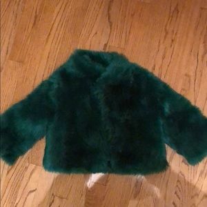 Evergreen faux fur jacket - Janie & Jack. Like new